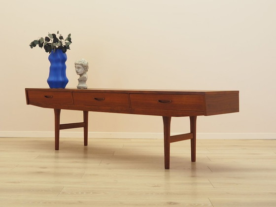 Image 1 of Buffet bas en teck, design danois, années 1960, fabriqué au Danemark