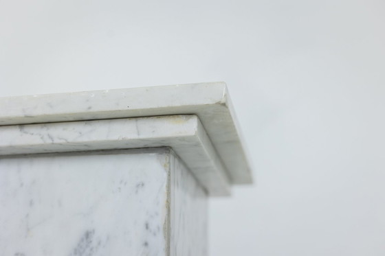 Image 1 of Pair of Art Deco columns in white marble, 20th century