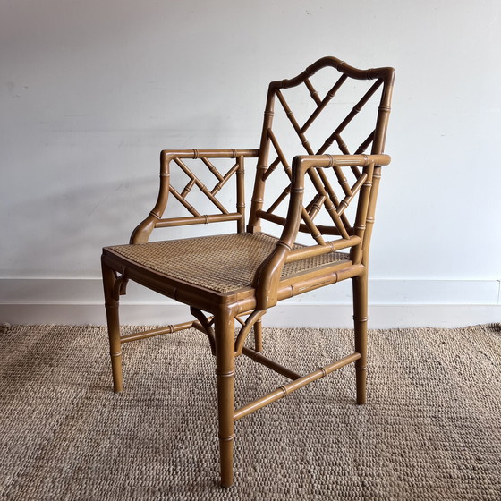 Image 1 of Chippendale Jonathan Adler Sessel aus Bambusimitat