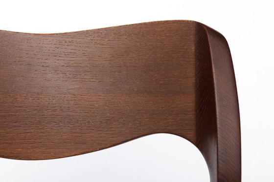 Image 1 of 1 van 4 Vintage Niels Otto Møller stoel, model 71, donker eikenhout, Deens koord, midden 20e eeuw