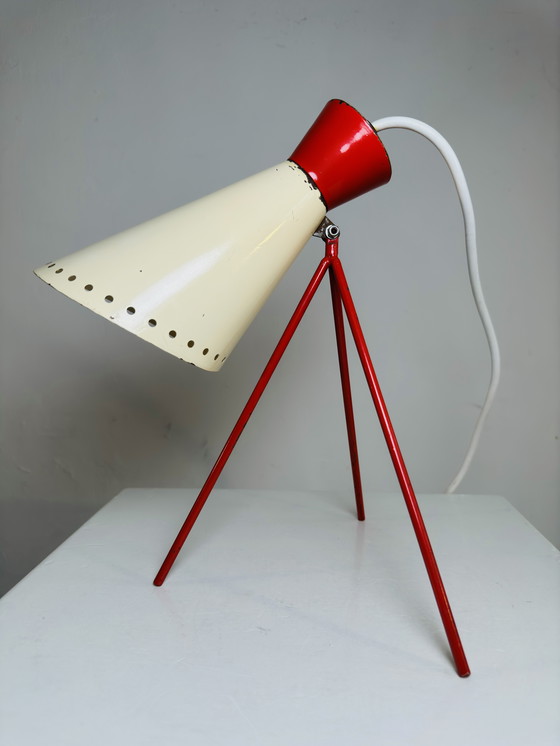 Image 1 of TISCHLEUCHTE MODELL 1618 VON JOSEF HURKA FÜR NAPAKO, TSCHECHOSLOWAKEI, 1954