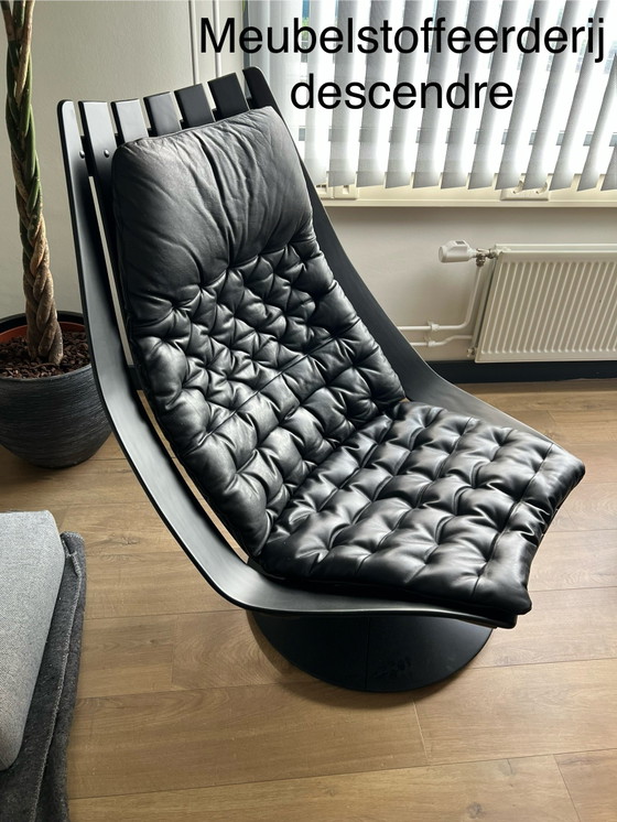Deck chair by Hans Brattrud Norway – Chairs and lounge chairs, Leather, Metal (photo 4 of 5)