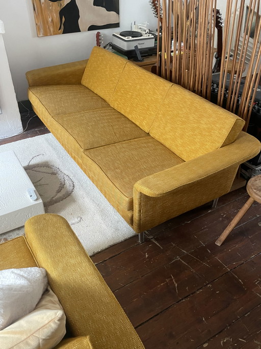 Vintage set 3-zitsbank + fauteuil