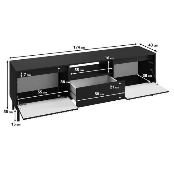 Image 1 of Mueble de TV negro