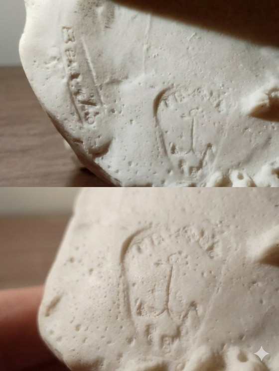 Image 1 of Rare sculpture la leçon LG BENACCHIO triade signature et logo ancre excellent etat