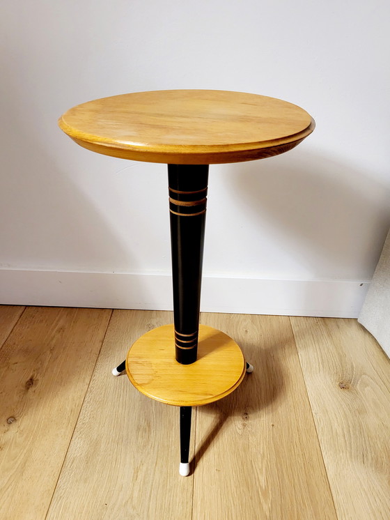 Image 1 of Tripod Vintage Plant Stand Or Table With 2 Shelves