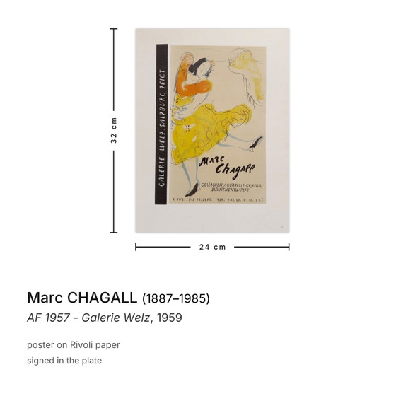 Image 1 of Marc CHAGALL AF 1957 - Póster Galerie Welz 1959