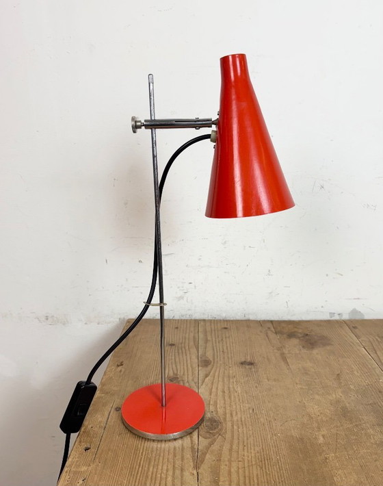 Image 1 of Vintage Red Table Lamp by Josef Hůrka for Lidokov, 1960s
