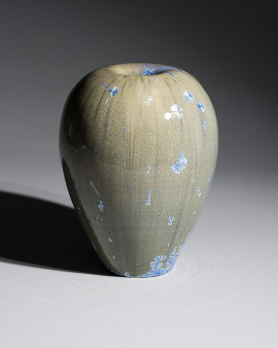 Image 1 of Albert Kiessling Studio Ceramic Vase Midcentury Crystalline Glaze DDR GDR H25cm