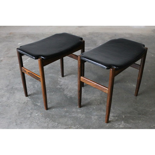 Paire de tabourets vintage en bois de rose par Gustav Bertelsen, Danemark