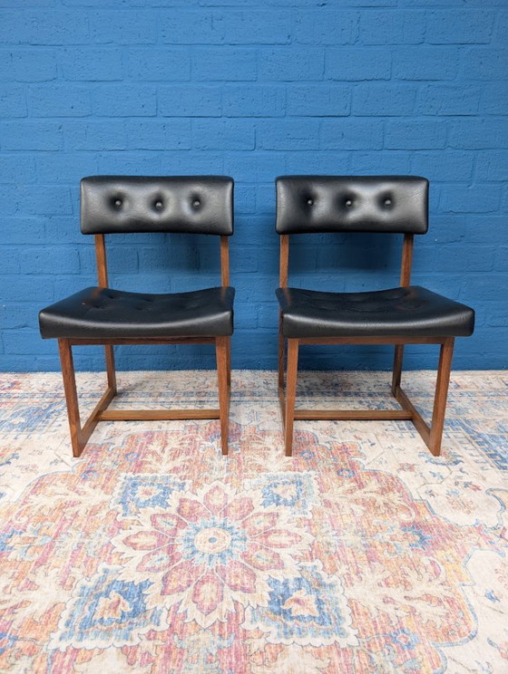 2x Sedie Vintage, Henning Sørensen, Anni '60 – Danex, Sedie da pranzo, Wood, Leather (photo 2 of 9)