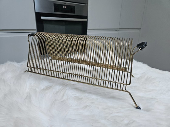 Vintage vinyl rack in brass - 1960s – Decorative Objects (photo 4 of 7)