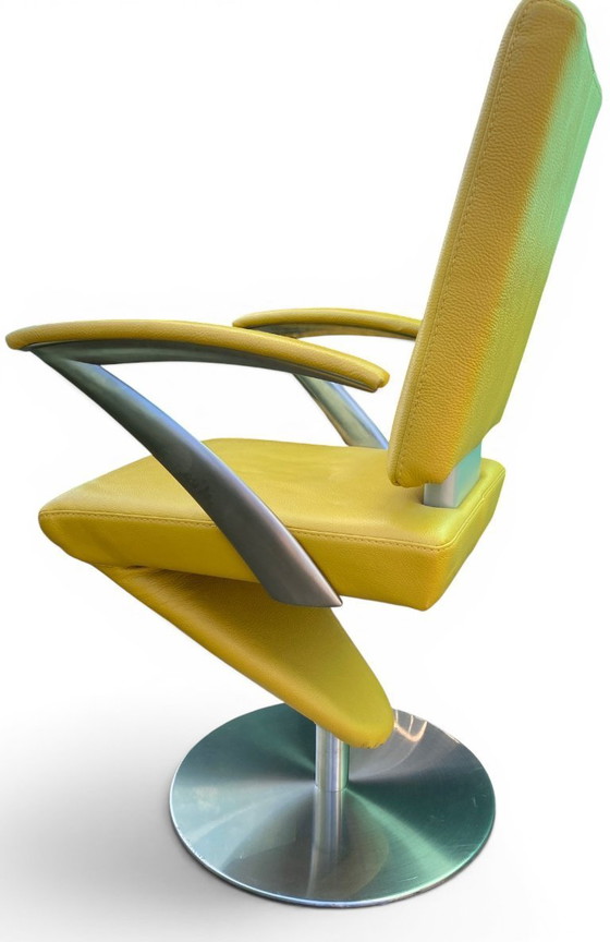 Image 1 of Set aus 3 Esszimmerstühlen aus Leder