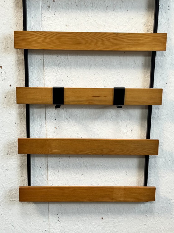 Vintage 1970s Wall Coat Rack, Pine, Teak and Metal – Wood (photo 3 of 9)