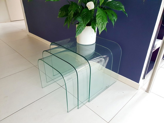 Image 1 of FIAM Italy 'Ponte' Glasbeistelltische (3)