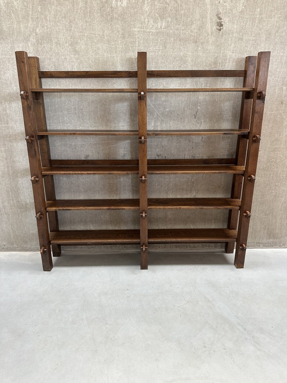 Image 1 of Vintage Wabi-Sabi - Brutalist solid oak wall cabinet