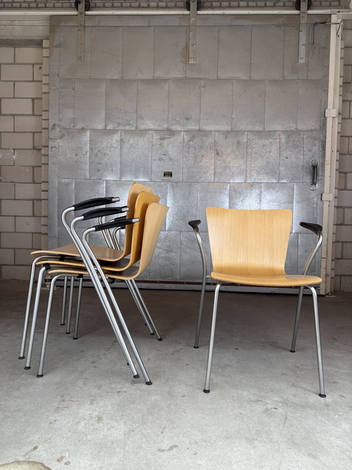 4x Fritz Hansen Vico Duo Chair by Vico Magistretti
