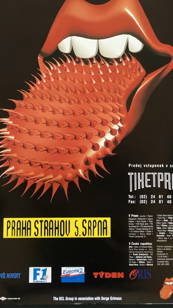 Image 1 of Original Rolling Stones Voodoo Lounge European Tour 1995 94 x 44cm/ 37 x 17.3 en très bon état