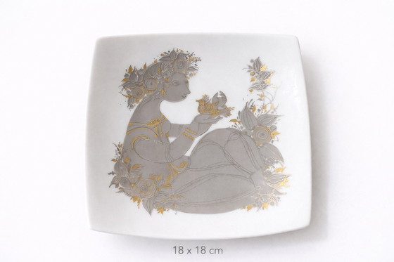 Image 1 of Assiette vintage en porcelaine Rosenthal Studio-Line par Bjørn Wiinblad – 1970 – 18x18 cm