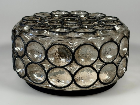 Image 1 of Lampada da soffitto anni '60/'70, Plafoniere, Glashütte Limburg, Germania, vetro e metallo