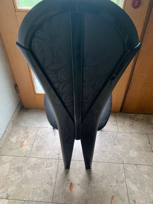 Lübke high gloss black lacquer 6 chairs