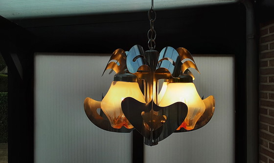 Image 1 of Mezzaga Murano hanglamp , 1970 , Carlo Nazon ontwerp , Italië