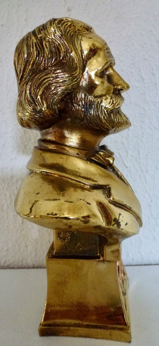 Image 1 of Büste, G. Verdi – 16 cm – Bronze, vergoldet – 1991, A. Lucchesi.