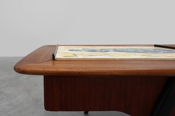 Image 1 of Tavolino modello 210, legno di teak e ceramica, di Alfred Hendrickx, Belform