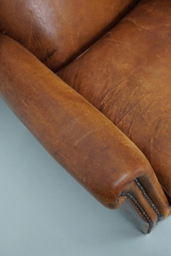 Image 1 of Vintage Nederlandse cognackleurige leren clubfauteuil