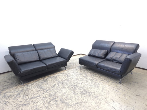 Brühl Moule set Designer sofa Leather sofa Couch Function Relax sofa