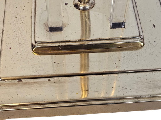 Image 1 of Lámpara de pie de lucita de latón y plexiglás