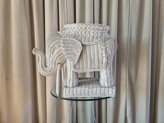 Image 1 of Vintage wicker elephant