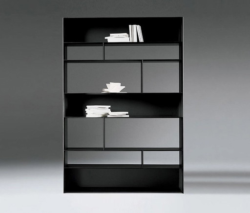 Flexform Lightpiece Bookshelf 34x122x185cm black / chrome