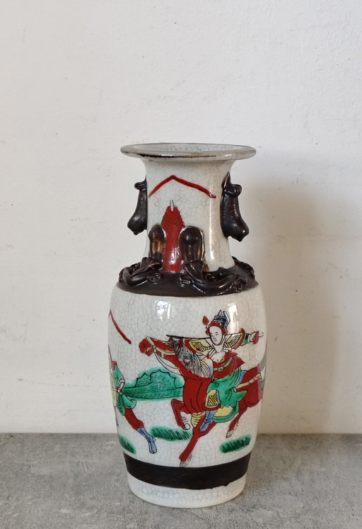 Antique handmade and hand-painted vase