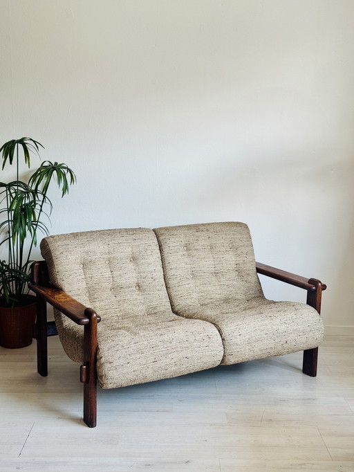 Vintage Brutalist Sling Two-Seater Sofa 1970s