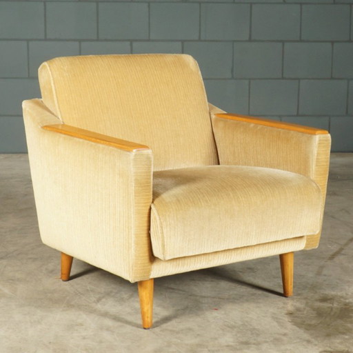 Vintage fauteuil met hocker – jaren 60