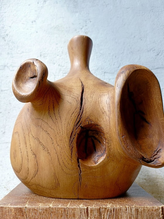 Large Vase / Sculpture in Solid Carved Oak – Wood (photo 9 of 11)
