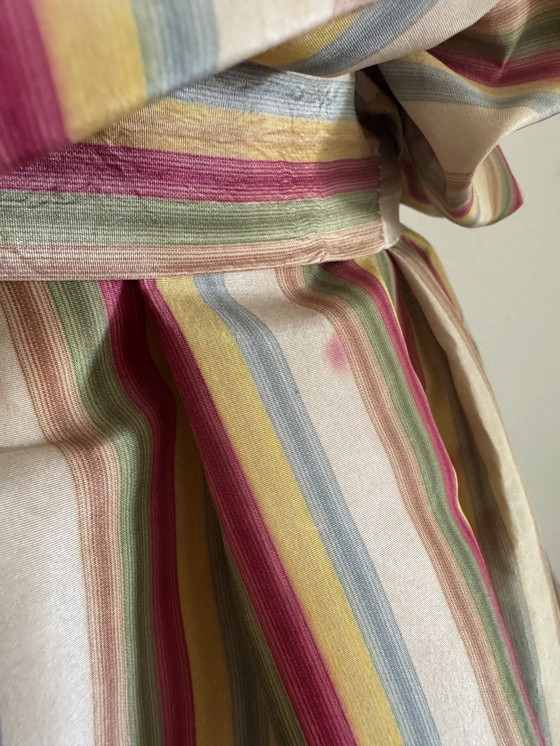 Image 1 of Große Lampe aus Porzellan und Seidentaft