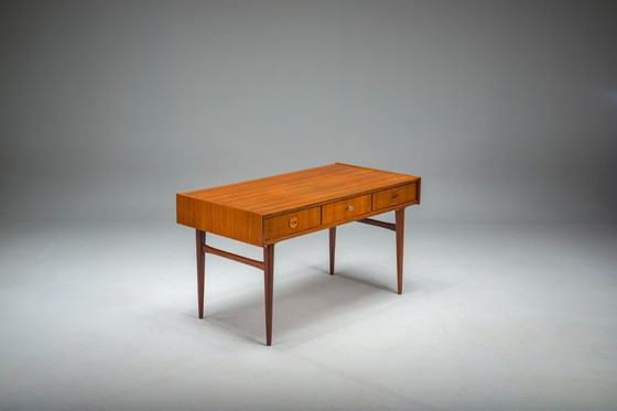 Image 1 of Mid Century Teakholz-Schreibtisch, zugeschrieben Bartels Works, 1960er Jahre