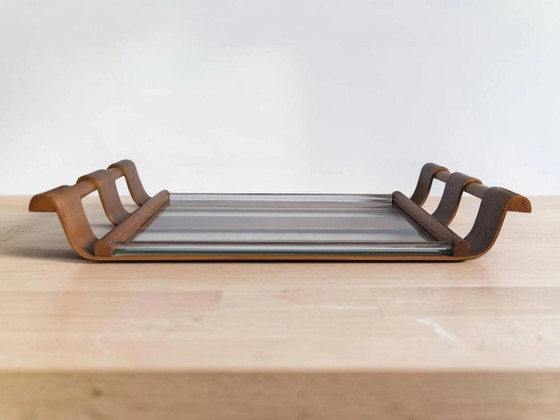 Art Deco / Modernist Plateau 1950s – Table accessories, Wood, Glass (photo 2 of 8)