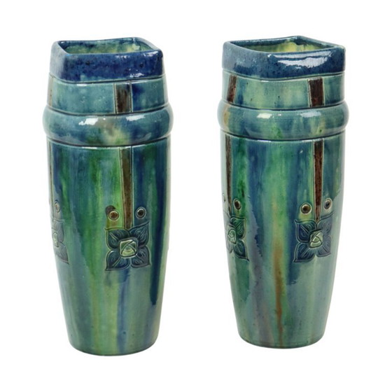 Image 1 of Art Nouveau Vases Flemish Pottery