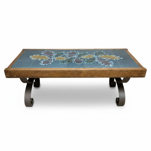 Mesa de centro vintage con tablero de azulejos, década de 1970, Europa