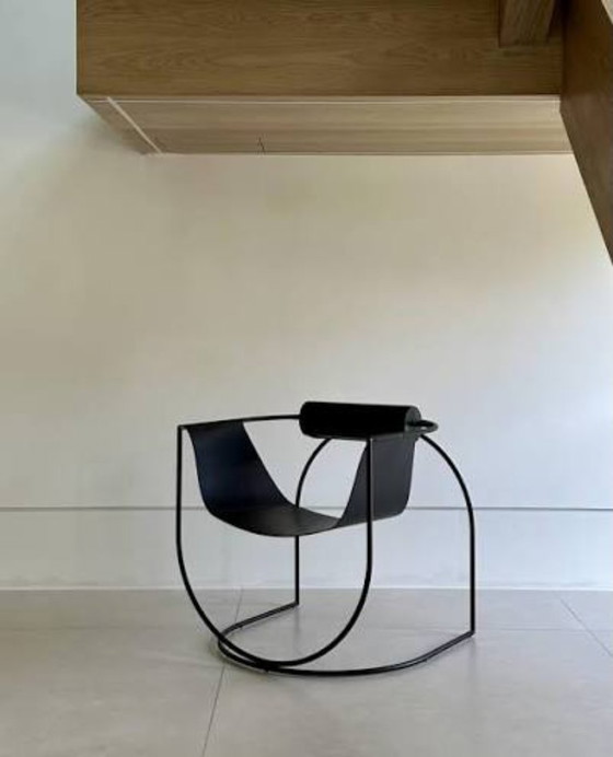 Living Divani - Lemni chair LEMP073 (set of 2 pieces), Armchairs, Aluminium, Leather, Black, Modern (photo 3 of 5)