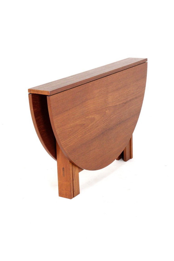 Image 1 of Table de salle à manger pliante en teck danois « Skovlund » vintage