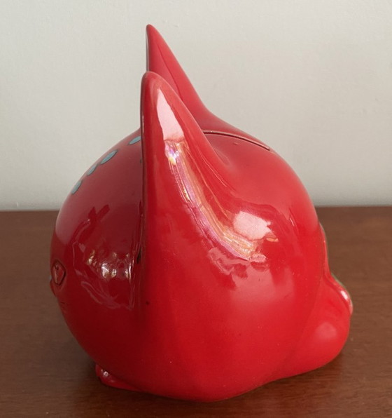 Image 1 of Bertoncello - Vintage rode “kat” spaarpot
