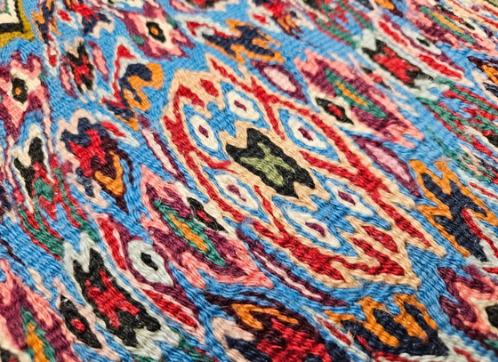 Image 1 of Tappeto persiano Senneh vintage in lana, annodato a mano, con motivo astratto, 158x252 cm.