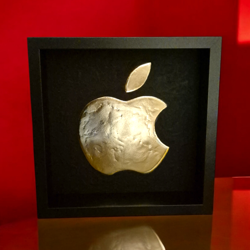 Apple Logo 23kt Gold Gold Plated Artwork in Frame 80s and 90s Collection