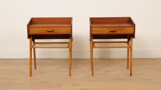 Set Deense Vintage Nachtkastjes | Teak &amp; Eiken | Vintage – Wood