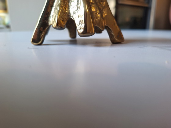 Image 1 of Vintage Horst Dalbeck messing kandelaar – brutalistisch ontwerp