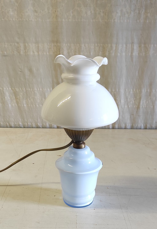 Opaline glass table lamp - 1950s/60s